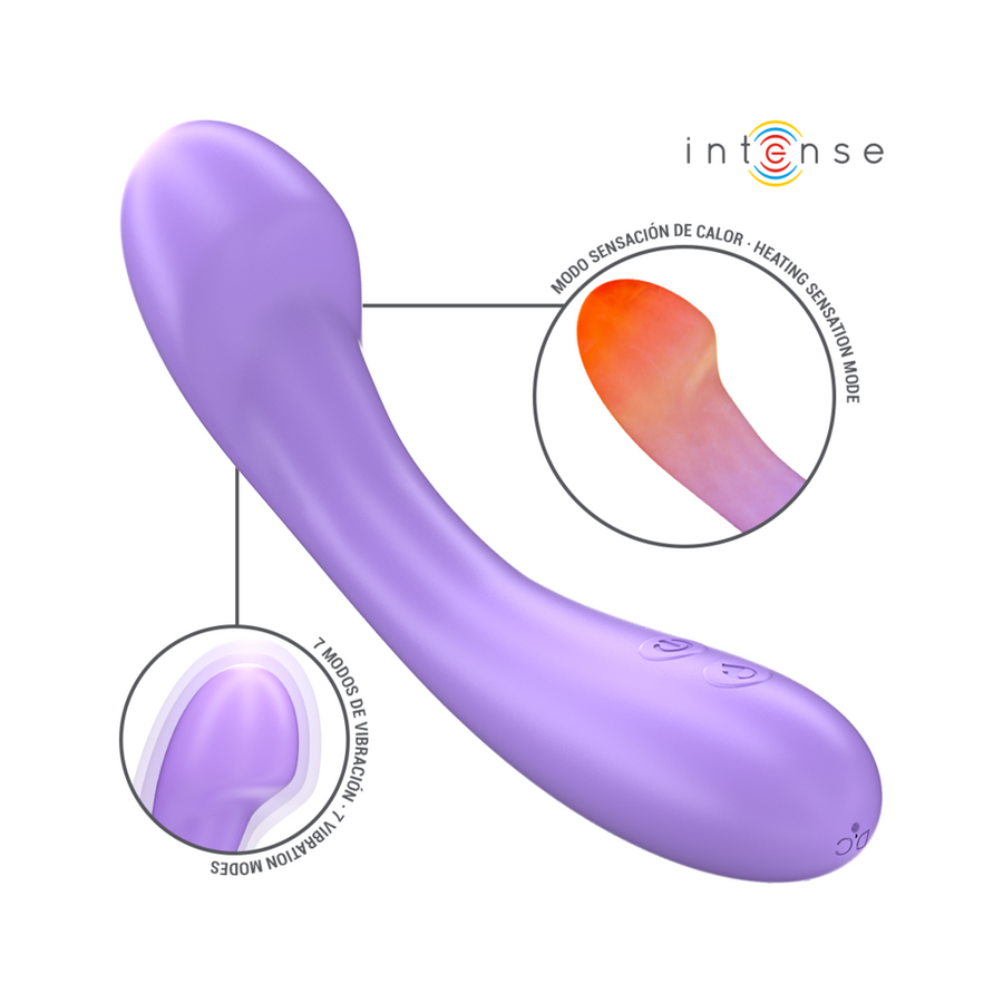 Intense - becky vibrador 19 cm calentable 7 vibraciones morado