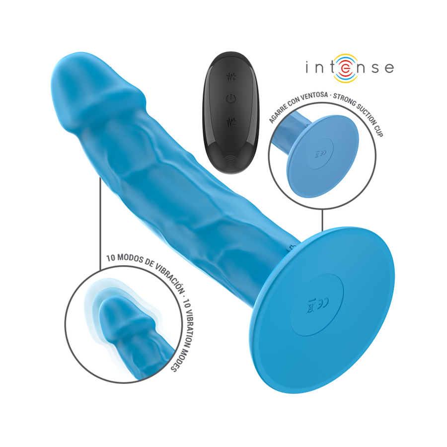 Intense - phoebe vibrador realístico 10 vibraciones azul control remoto