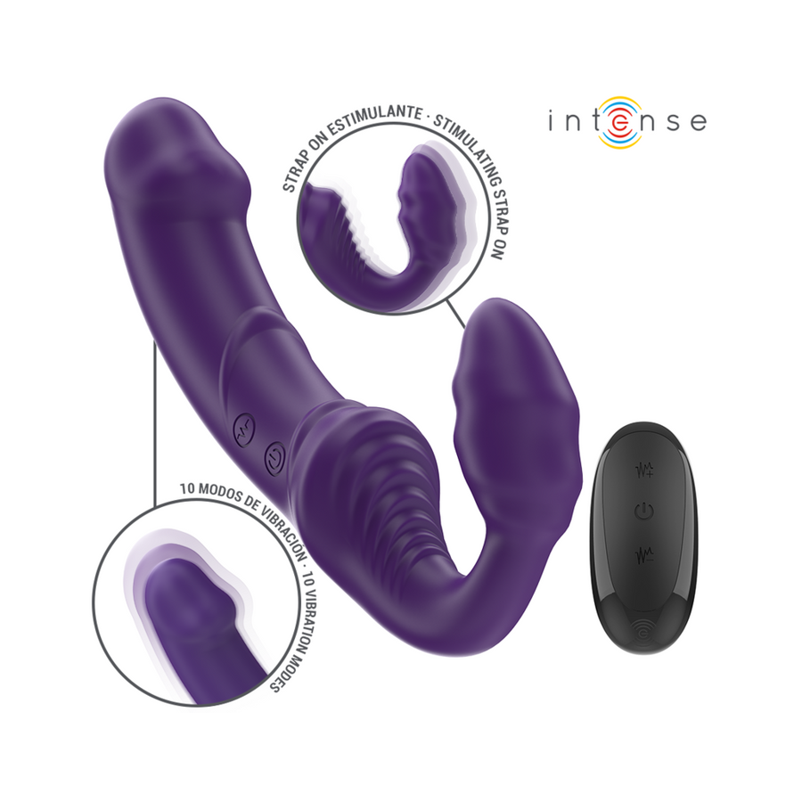 Intense - jill vibrador doble 20 cm violeta control remoto