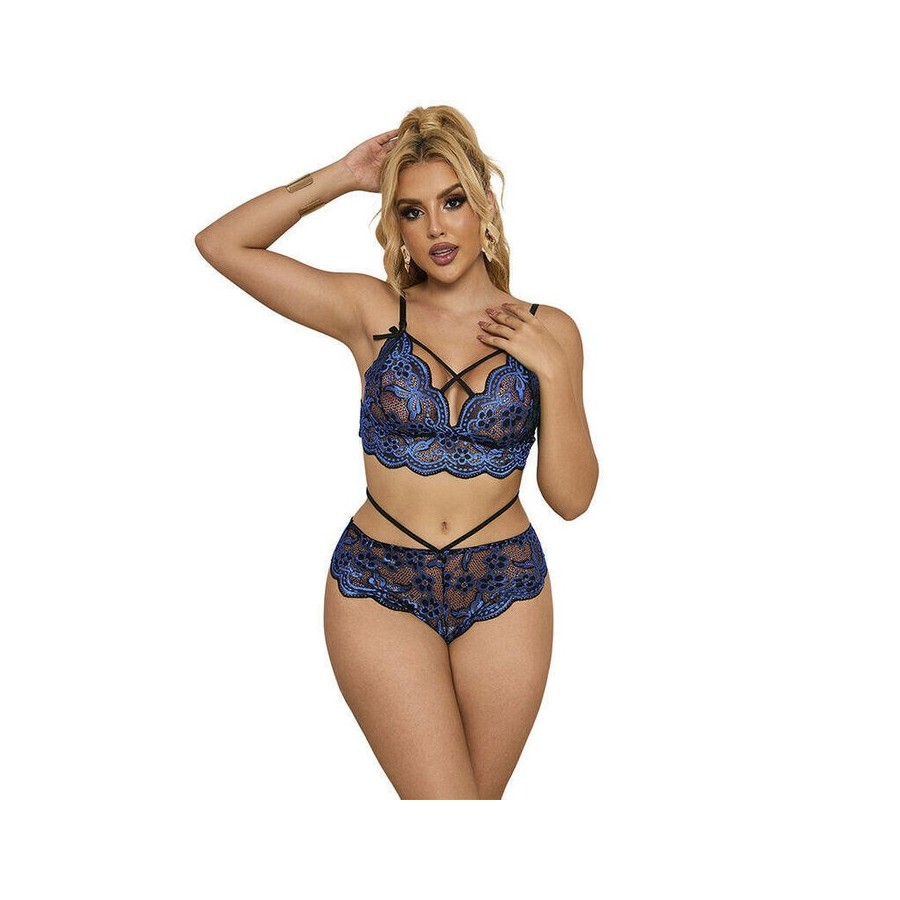 Subblime - 954062 sujetador + panties encaje azul s/m