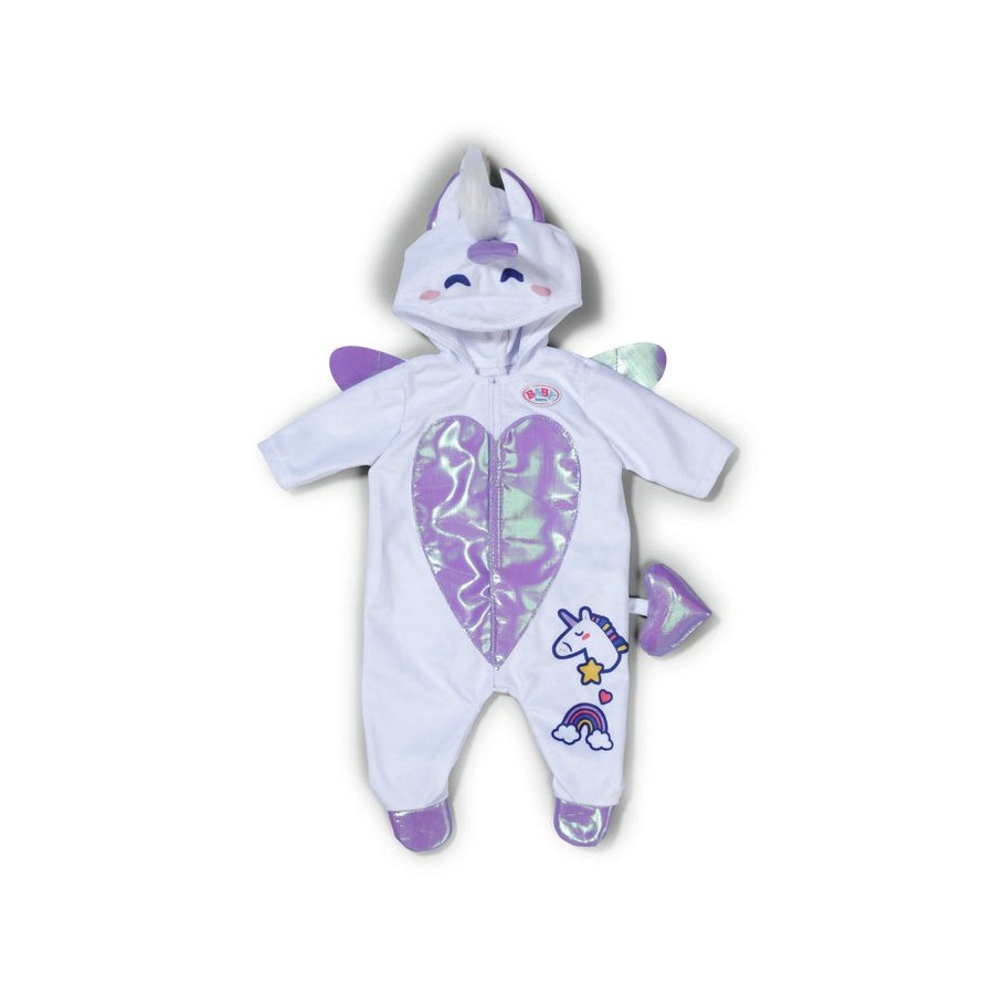 Zapf creation baby born® traje unicornio 43cm, accesorios para muñecas   838266