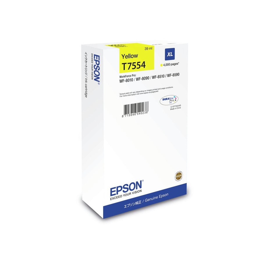 Tinta original epson t7554 39 ml tamaño xl amarillo