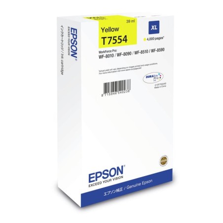 Tinta original epson t7554 39 ml tamaño xl amarillo