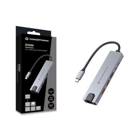 Docking usb-c 6-in-1 conceptronic 1xhdmi 4k 2xusb-a  3.1 1xusb-c 2xusb-c pd140w 1xrj45 giga