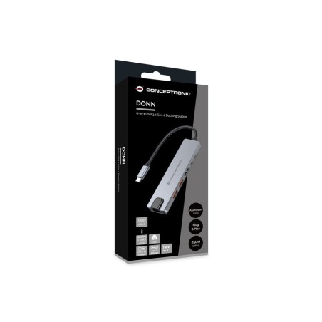 Docking usb-c 6-in-1 conceptronic 1xhdmi 4k 2xusb-a  3.1 1xusb-c 2xusb-c pd140w 1xrj45 giga