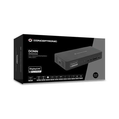 Docking usb-c 17-in-1 conceptronic 2xhdm 2xdp 2xusb-a 3.2 3xusb-c audio in/out pd 96w 1xrj45 2.5gbe