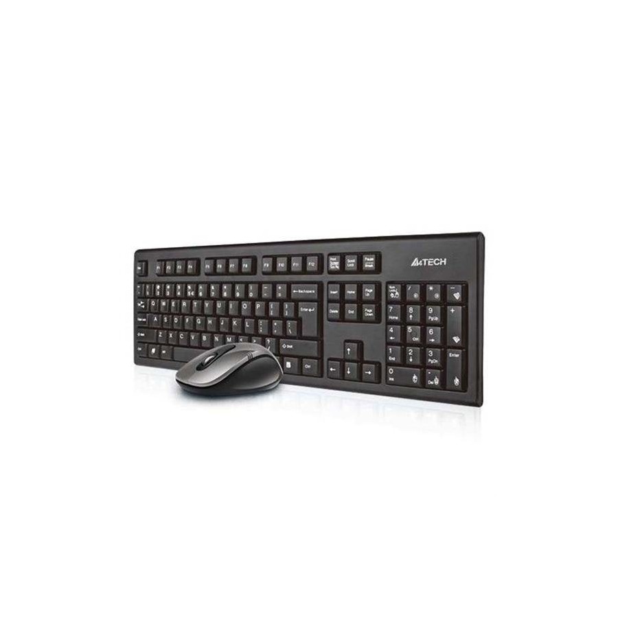 Teclado inglés a4tech 7100n  rf inalámbrico qwerty negro