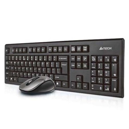 Teclado inglés a4tech 7100n  rf inalámbrico qwerty negro