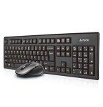 Teclado inglés a4tech 7100n  rf inalámbrico qwerty negro