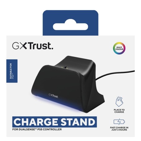 Base de carga rapida para ps5 gxt 255 negro trust soporte de carga rápida / indicadores lumínicos