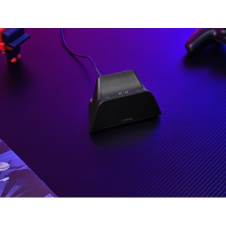 Base de carga rapida para ps5 gxt 255 negro trust soporte de carga rápida / indicadores lumínicos