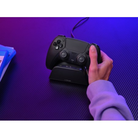 Base de carga rapida para ps5 gxt 255 negro trust soporte de carga rápida / indicadores lumínicos