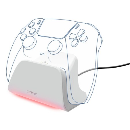 Base de carga rapida para ps5 gxt 255 blanco trust soporte de carga rápida / indicadores lumínicos