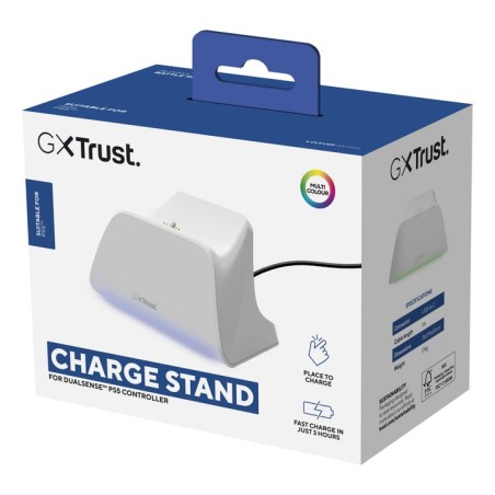 Base de carga rapida para ps5 gxt 255 blanco trust soporte de carga rápida / indicadores lumínicos