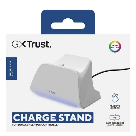 Base de carga rapida para ps5 gxt 255 blanco trust soporte de carga rápida / indicadores lumínicos