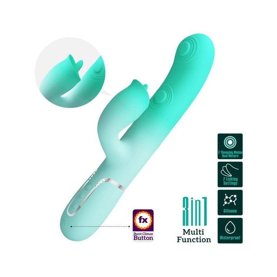 Pretty love - gigi vibrador rabbit multifunción verde agua