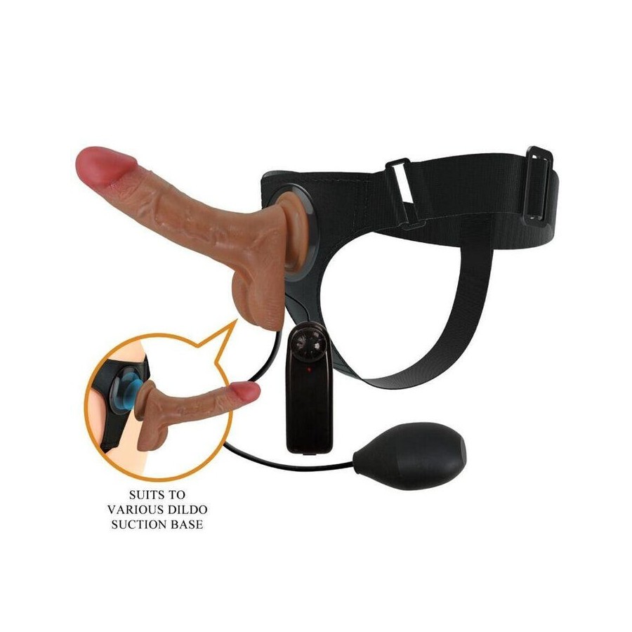 Pretty love - harness briefs universal con dildo vibración y squirting 15.5 cm mulato