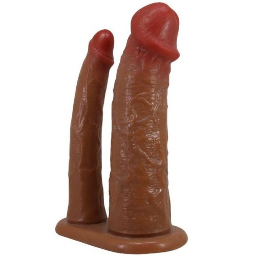 Pretty love - yairon funda para pene doble con extensión de 4 cm mulato