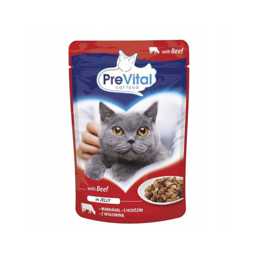 Prevital carne de res en gelatina para gatos 100g