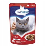 Prevital carne de res en gelatina para gatos 100g
