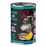 Comida húmeda para perros alpha spirit wet sardina con plátano 400g