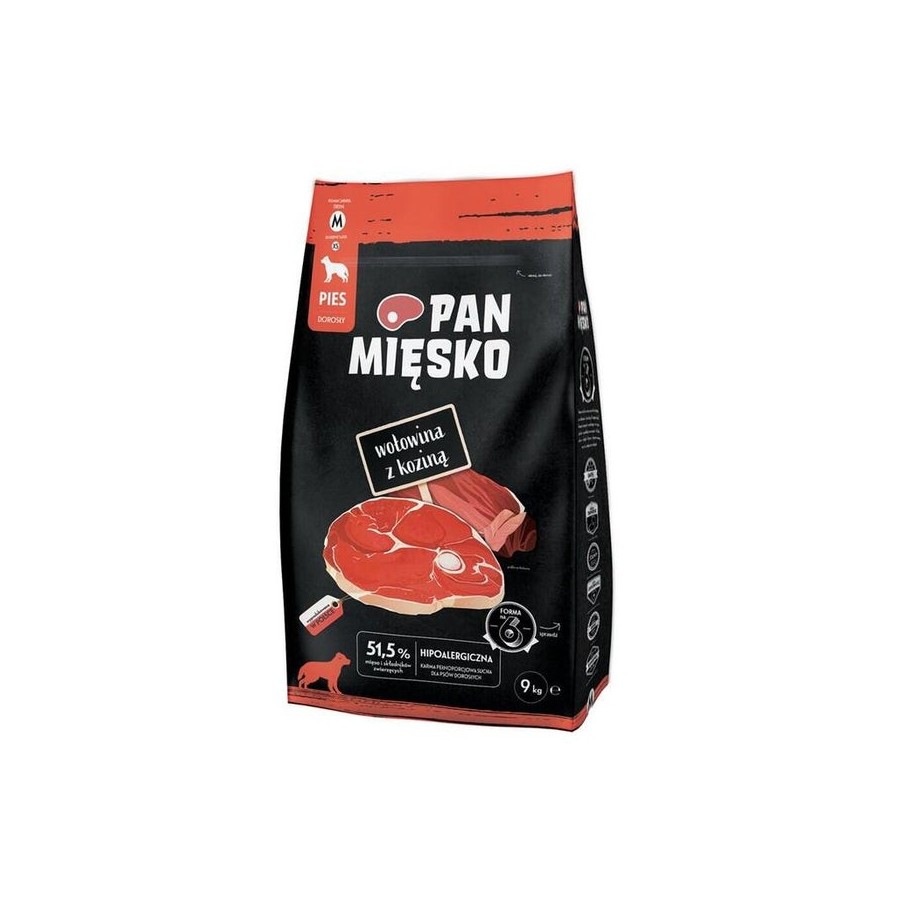 Alimento seco para perros pan miesko beef with goat m  9kg
