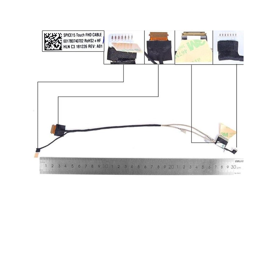 Cable lcd led hp 15 as tpn i125 30pin 0.5 con táctil fhd 6017b0740702