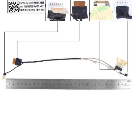 Cable lcd led hp 15 as tpn i125 30pin 0.5 con táctil fhd 6017b0740702