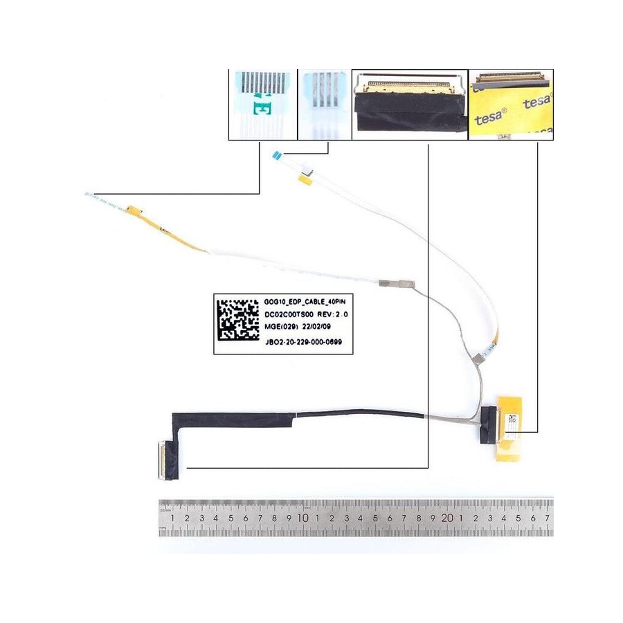 Cable lcd led lenovo gaming 3 15ihu6 3 15ach6 82k1 40pin 5c10s30293 dc02c00ts00