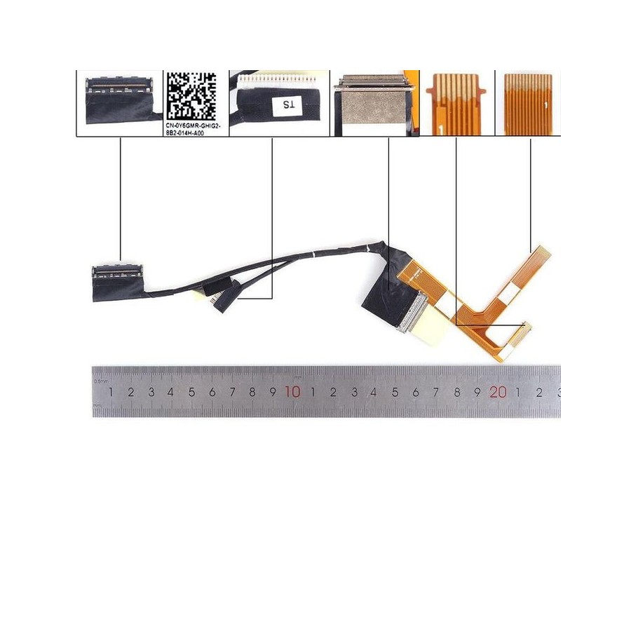 Cable lcd led dell 7568 xps13 9365 p71g 40pin 0.4 qhd. 0y6gmr dc02c00dk00