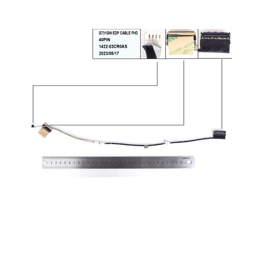 Cable lcd led asus g712l g731g g532l g732l s7d 40pin 0.5. 1422 03cr0as 6017b1432701 1422 03cn0as 14005 03080000