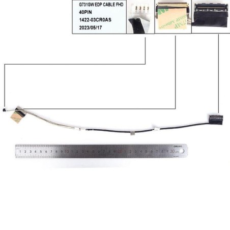 Cable lcd led asus g712l g731g g532l g732l s7d 40pin 0.5. 1422 03cr0as 6017b1432701 1422 03cn0as 14005 03080000