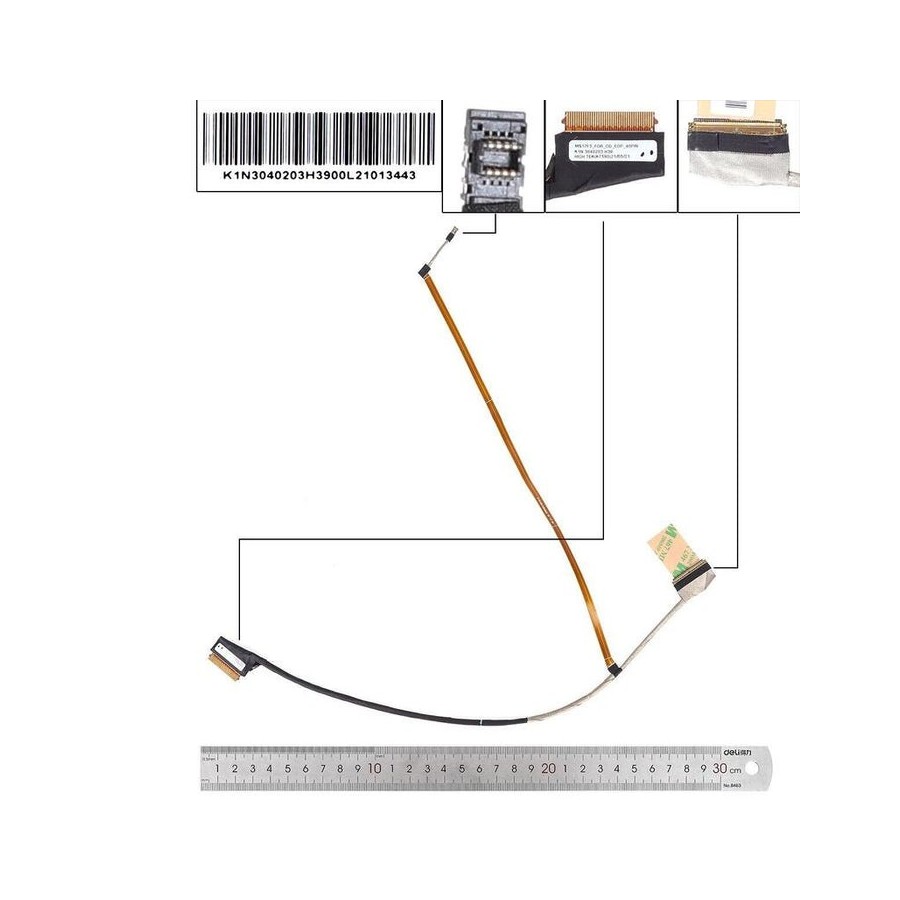 Cable lcd led msi gf75 ms 17f3 ms17f1 ms17f2 ms17f3 ms17f4 ms 17f5 17f6 40pin 0.5 k1n 3040203 h39