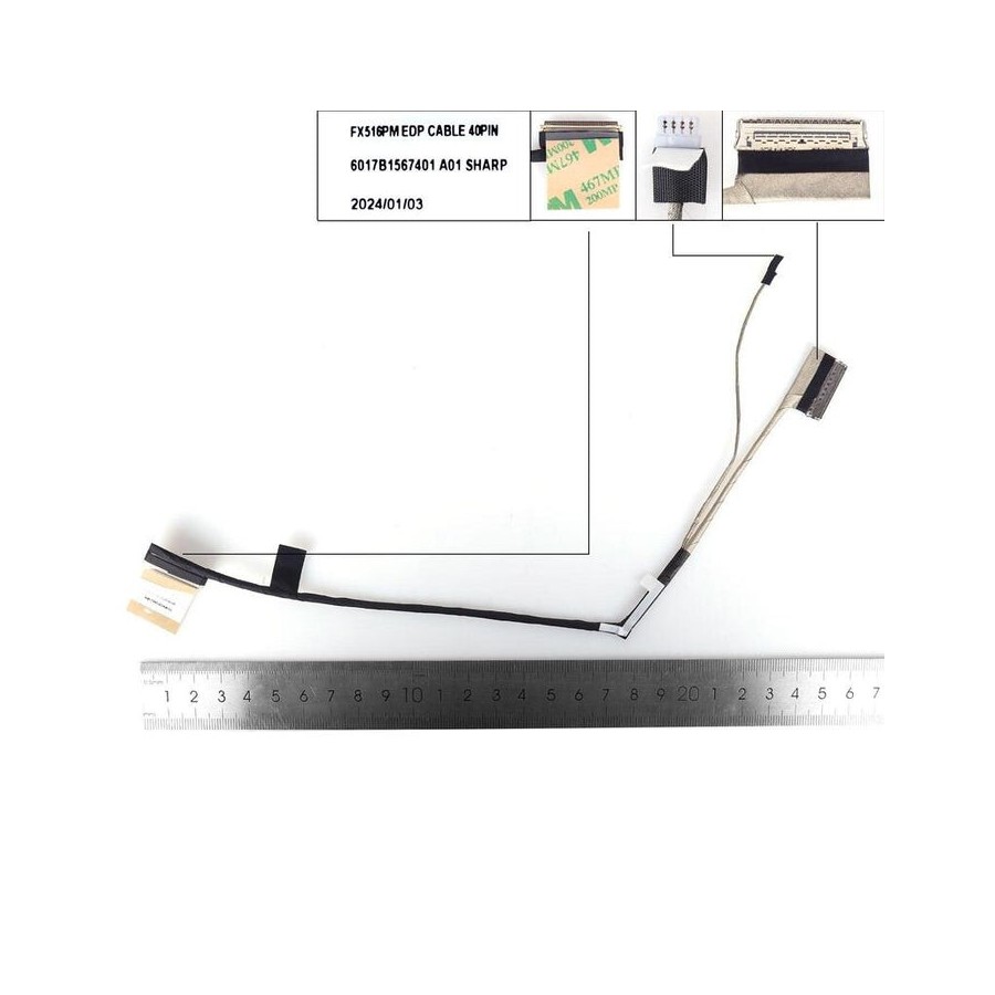 Cable lcd led asus air2021 fx516p pm pr tuf516 40pin 0.5 6017b1567401