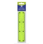 Bismark regla flexible 15cm - fabricada en pvc - ideal para colegio - colores rosa y verde aleatorios