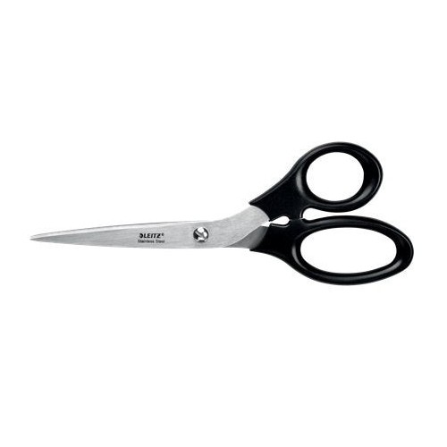 Leitz tijeras de acero inoxidable 20cm - agarre ergonomico - negro