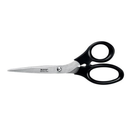 Leitz tijeras de acero inoxidable 20cm - agarre ergonomico - negro