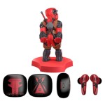 Mini cable guy + auriculares inalambricos deadpool marvel