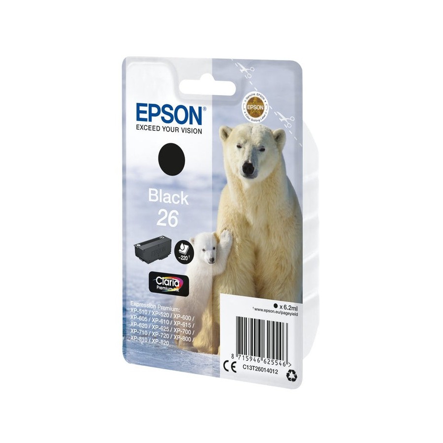 Tinta original epson 26 6.2 ml negro