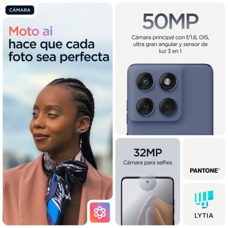 Motorola edge 60 fusion (6.67") sim doble android 15 5g usb tipo c 8 gb 256 gb 5200 mah gris