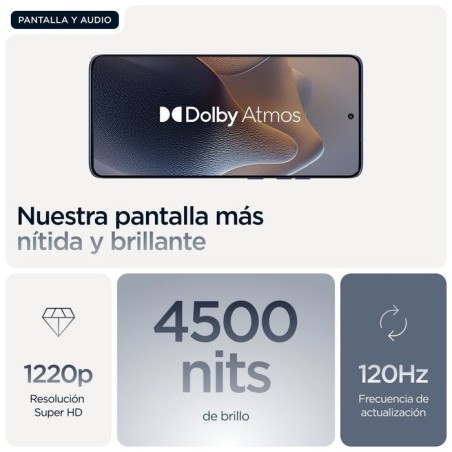 Motorola edge 60 fusion (6.67") sim doble android 15 5g usb tipo c 8 gb 256 gb 5200 mah gris
