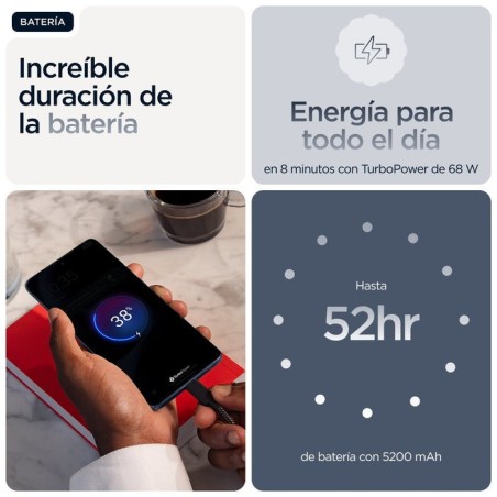 Motorola edge 60 fusion (6.67") sim doble android 15 5g usb tipo c 8 gb 256 gb 5200 mah gris