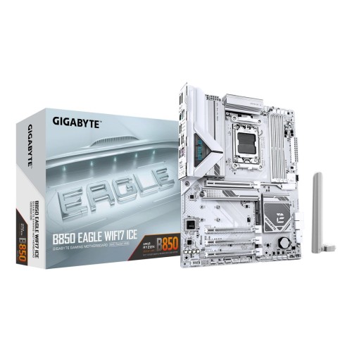 Placa base gigabyte b850 eagle wf7 ice blanco/plateado