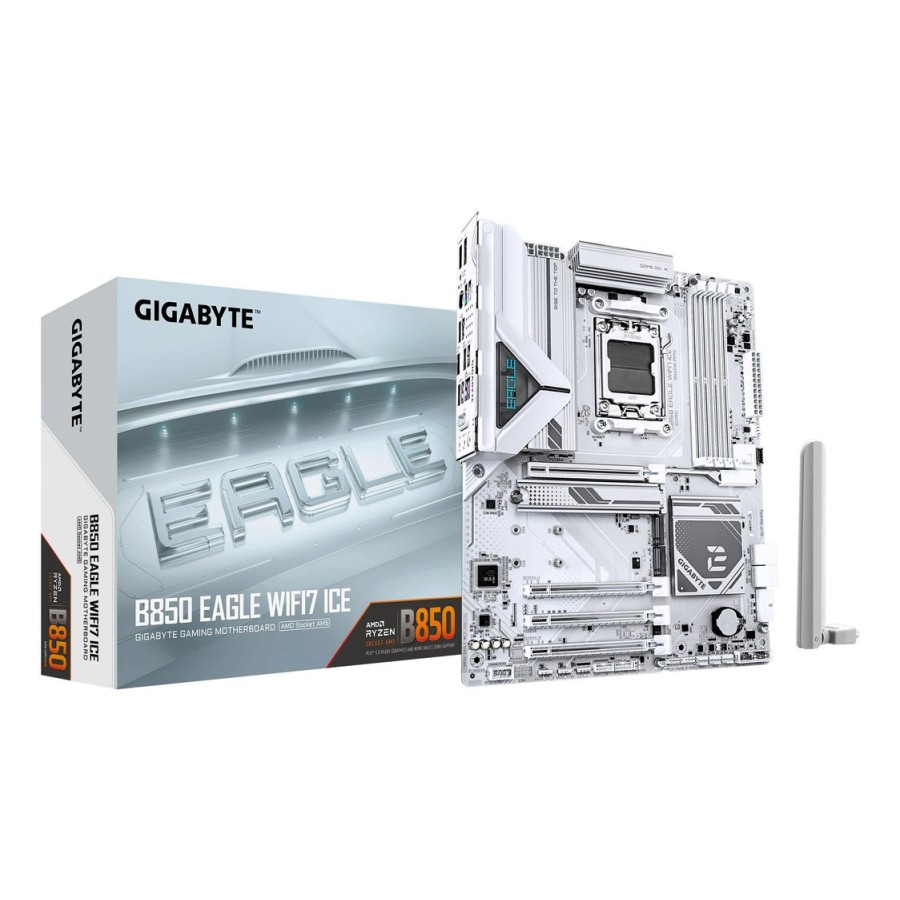 Placa base gigabyte b850 eagle wf7 ice blanco/plateado