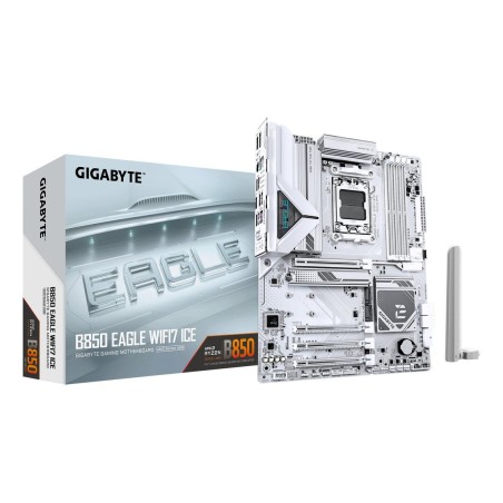 Placa base gigabyte b850 eagle wf7 ice blanco/plateado