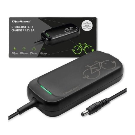 Cargador para bicicleta eléctrica scooter 36v 42v 2a 5.52.1 impermeable + cable de alimentación