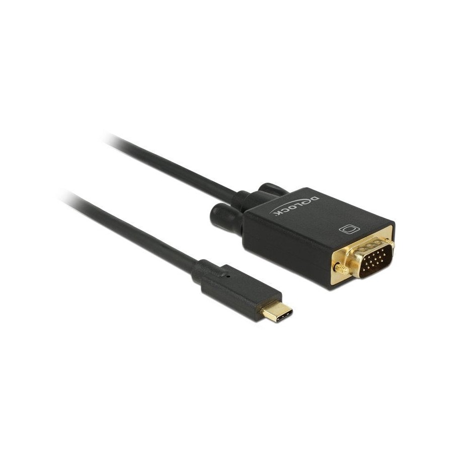 Delock cable usb type-c  vga m/m (dp alt mode) full hd 1080p 2m black