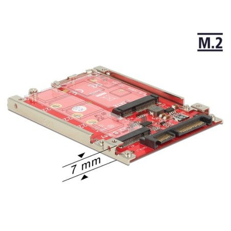 Delock convertidor 2.5'' sata 22 pin  m.2 / msata 7 mm