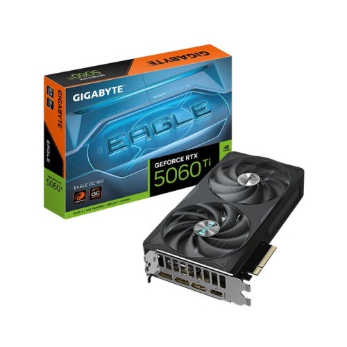 Tarjeta grafica gigabyte geforce rtx 5060 ti eagle oc 16g (dlss 4, 3x displayport, 1x hdmi 2.1) gv-n506teagle oc-16gd
