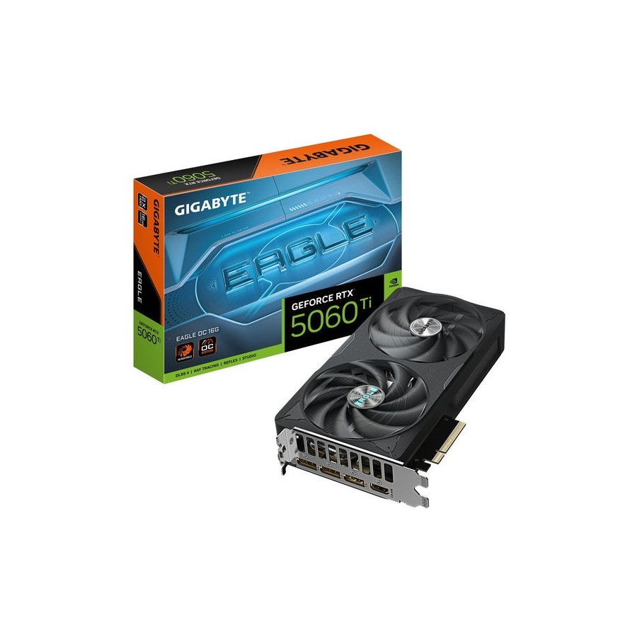 Tarjeta grafica gigabyte geforce rtx 5060 ti eagle oc 16g (dlss 4, 3x displayport, 1x hdmi 2.1) gv-n506teagle oc-16gd